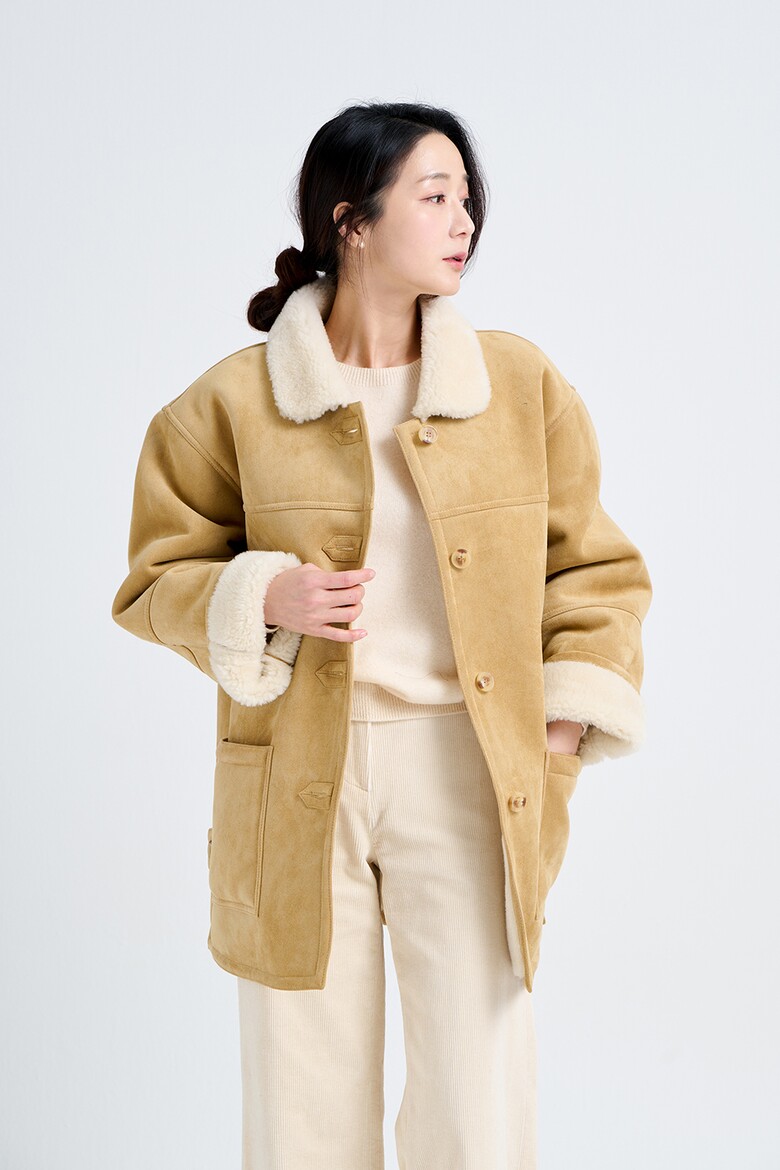 코트 모델 착용 이미지-S18L14