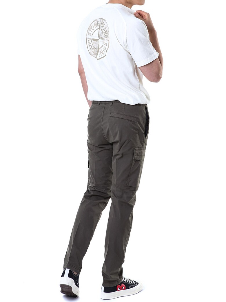 스톤아일랜드 와펜패치 카고 팬츠밑단 마감컷